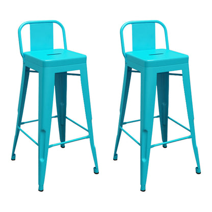 Industrial Footrest Iron Bar Stool Matte Finish Restaurant Stool Sky Blue 2 Piece Set Clearhalo 'Bar Furniture' 'Bar Stools' 'bar_stools' 'furn' 'furn_bar_stools' 'Furniture' 'furniture_bar_stools' 'Kitchen & Dining Furniture' 4861820