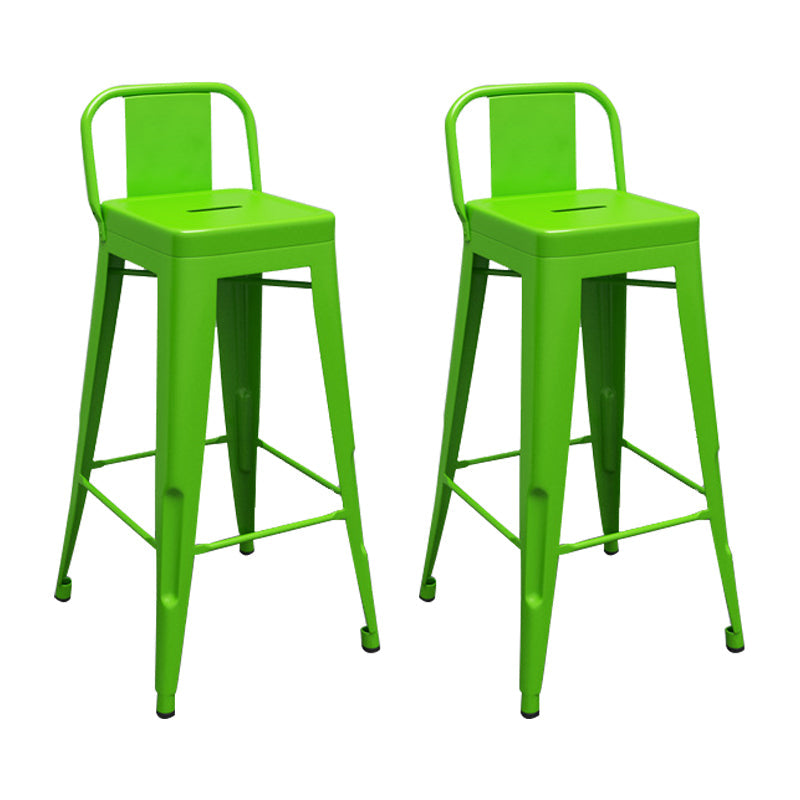 Industrial Footrest Iron Bar Stool Matte Finish Restaurant Stool Green 2 Piece Set Clearhalo 'Bar Furniture' 'Bar Stools' 'bar_stools' 'furn' 'furn_bar_stools' 'Furniture' 'furniture_bar_stools' 'Kitchen & Dining Furniture' 4861822