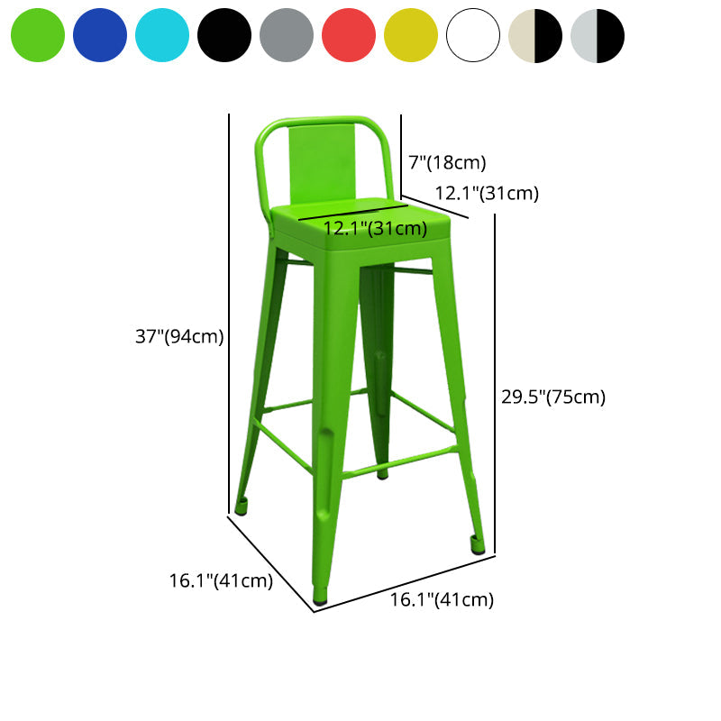 Industrial Footrest Iron Bar Stool Matte Finish Restaurant Stool Clearhalo 'Bar Furniture' 'Bar Stools' 'bar_stools' 'furn' 'furn_bar_stools' 'Furniture' 'furniture_bar_stools' 'Kitchen & Dining Furniture' 4861824