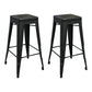 Industrial Stackable Iron Bar Stool Matte Finish 30-inch Home Stool Black 2 Piece Set Clearhalo 'Bar Furniture' 'Bar Stools' 'bar_stools' 'furn' 'furn_bar_stools' 'Furniture' 'furniture_bar_stools' 'Kitchen & Dining Furniture' 4861826