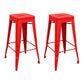 Industrial Stackable Iron Bar Stool Matte Finish 30-inch Home Stool Red 2 Piece Set Clearhalo 'Bar Furniture' 'Bar Stools' 'bar_stools' 'furn' 'furn_bar_stools' 'Furniture' 'furniture_bar_stools' 'Kitchen & Dining Furniture' 4861827