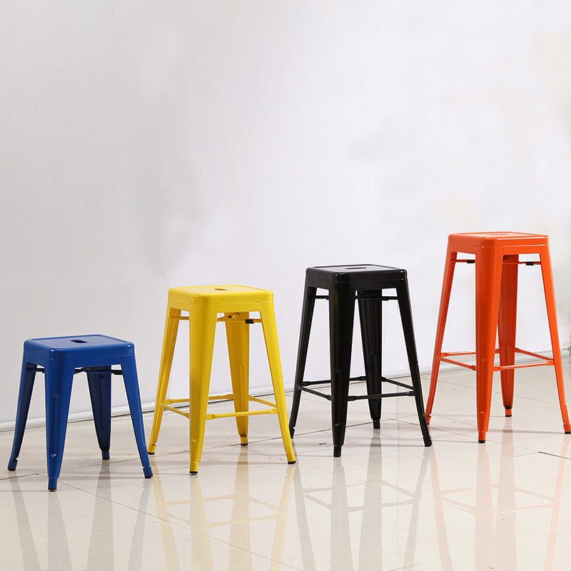Industrial Stackable Iron Bar Stool Matte Finish 30-inch Home Stool Clearhalo 'Bar Furniture' 'Bar Stools' 'bar_stools' 'furn' 'furn_bar_stools' 'Furniture' 'furniture_bar_stools' 'Kitchen & Dining Furniture' 4861830