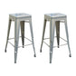 Industrial Stackable Iron Bar Stool Matte Finish 30-inch Home Stool Silver 2 Piece Set Clearhalo 'Bar Furniture' 'Bar Stools' 'bar_stools' 'furn' 'furn_bar_stools' 'Furniture' 'furniture_bar_stools' 'Kitchen & Dining Furniture' 4861833