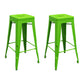 Industrial Stackable Iron Bar Stool Matte Finish 30-inch Home Stool Green 2 Piece Set Clearhalo 'Bar Furniture' 'Bar Stools' 'bar_stools' 'furn' 'furn_bar_stools' 'Furniture' 'furniture_bar_stools' 'Kitchen & Dining Furniture' 4861835