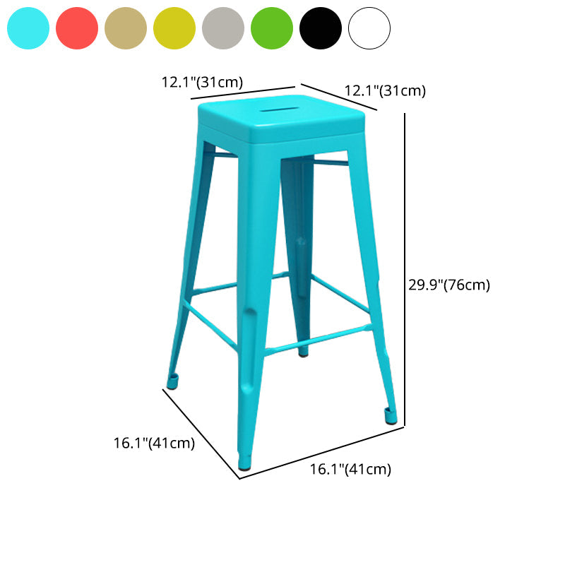 Industrial Stackable Iron Bar Stool Matte Finish 30-inch Home Stool Clearhalo 'Bar Furniture' 'Bar Stools' 'bar_stools' 'furn' 'furn_bar_stools' 'Furniture' 'furniture_bar_stools' 'Kitchen & Dining Furniture' 4861839