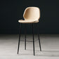 Scandinavian Matte Finish Leather Barstool Footrest Coffee Shop Stool Beige 1 Piece Bar Stool(30"H) Clearhalo 'Bar Furniture' 'Bar Stools' 'bar_stools' 'furn' 'furn_bar_stools' 'Furniture' 'furniture_bar_stools' 'Kitchen & Dining Furniture' 4861846