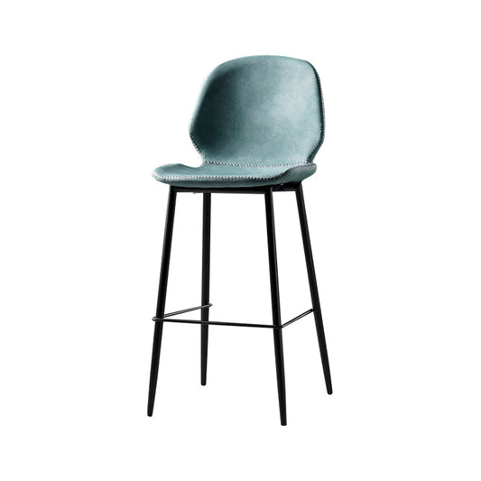 Scandinavian Matte Finish Leather Barstool Footrest Coffee Shop Stool Clearhalo 'Bar Furniture' 'Bar Stools' 'bar_stools' 'furn' 'furn_bar_stools' 'Furniture' 'furniture_bar_stools' 'Kitchen & Dining Furniture' 4861848