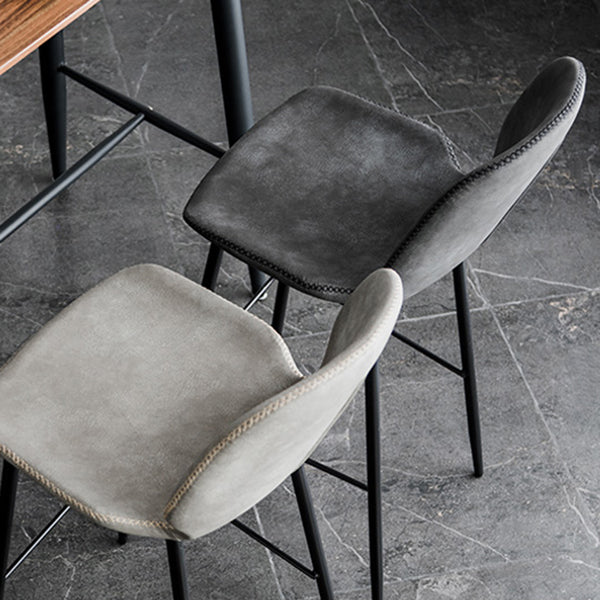 Scandinavian Matte Finish Leather Barstool Footrest Coffee Shop Stool Clearhalo 'Bar Furniture' 'Bar Stools' 'bar_stools' 'furn' 'furn_bar_stools' 'Furniture' 'furniture_bar_stools' 'Kitchen & Dining Furniture' 4861852