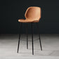 Scandinavian Matte Finish Leather Barstool Footrest Coffee Shop Stool Orange 1 Piece Bar Stool(30"H) Clearhalo 'Bar Furniture' 'Bar Stools' 'bar_stools' 'furn' 'furn_bar_stools' 'Furniture' 'furniture_bar_stools' 'Kitchen & Dining Furniture' 4861853