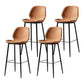 Scandinavian Matte Finish Leather Barstool Footrest Coffee Shop Stool Orange 4 Piece Set Bar Stool(30"H) Clearhalo 'Bar Furniture' 'Bar Stools' 'bar_stools' 'furn' 'furn_bar_stools' 'Furniture' 'furniture_bar_stools' 'Kitchen & Dining Furniture' 4861856