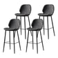 Scandinavian Matte Finish Leather Barstool Footrest Coffee Shop Stool Dark Gray 4 Piece Set Bar Stool(30"H) Clearhalo 'Bar Furniture' 'Bar Stools' 'bar_stools' 'furn' 'furn_bar_stools' 'Furniture' 'furniture_bar_stools' 'Kitchen & Dining Furniture' 4861862