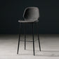 Scandinavian Matte Finish Leather Barstool Footrest Coffee Shop Stool Silver Gray 1 Piece Bar Stool(30"H) Clearhalo 'Bar Furniture' 'Bar Stools' 'bar_stools' 'furn' 'furn_bar_stools' 'Furniture' 'furniture_bar_stools' 'Kitchen & Dining Furniture' 4861866