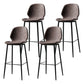 Scandinavian Matte Finish Leather Barstool Footrest Coffee Shop Stool Coffee 4 Piece Set Bar Stool(30"H) Clearhalo 'Bar Furniture' 'Bar Stools' 'bar_stools' 'furn' 'furn_bar_stools' 'Furniture' 'furniture_bar_stools' 'Kitchen & Dining Furniture' 4861871