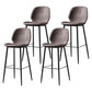 Scandinavian Matte Finish Leather Barstool Footrest Coffee Shop Stool Dark Brown 4 Piece Set Bar Stool(30"H) Clearhalo 'Bar Furniture' 'Bar Stools' 'bar_stools' 'furn' 'furn_bar_stools' 'Furniture' 'furniture_bar_stools' 'Kitchen & Dining Furniture' 4861874