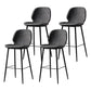 Scandinavian Matte Finish Leather Barstool Footrest Coffee Shop Stool Dark Gray 4 Piece Set Counter Stool(26"H) Clearhalo 'Bar Furniture' 'Bar Stools' 'bar_stools' 'furn' 'furn_bar_stools' 'Furniture' 'furniture_bar_stools' 'Kitchen & Dining Furniture' 4861877