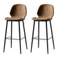 Scandinavian Matte Finish Leather Barstool Footrest Coffee Shop Stool Brown 2 Piece Set Bar Stool(30"H) Clearhalo 'Bar Furniture' 'Bar Stools' 'bar_stools' 'furn' 'furn_bar_stools' 'Furniture' 'furniture_bar_stools' 'Kitchen & Dining Furniture' 4861882