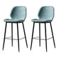 Scandinavian Matte Finish Leather Barstool Footrest Coffee Shop Stool Blue 2 Piece Set Counter Stool(26"H) Clearhalo 'Bar Furniture' 'Bar Stools' 'bar_stools' 'furn' 'furn_bar_stools' 'Furniture' 'furniture_bar_stools' 'Kitchen & Dining Furniture' 4861909