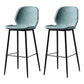 Scandinavian Matte Finish Leather Barstool Footrest Coffee Shop Stool Blue 2 Piece Set Bar Stool(30"H) Clearhalo 'Bar Furniture' 'Bar Stools' 'bar_stools' 'furn' 'furn_bar_stools' 'Furniture' 'furniture_bar_stools' 'Kitchen & Dining Furniture' 4861915