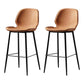 Scandinavian Matte Finish Leather Barstool Footrest Coffee Shop Stool Orange 2 Piece Set Counter Stool(26"H) Clearhalo 'Bar Furniture' 'Bar Stools' 'bar_stools' 'furn' 'furn_bar_stools' 'Furniture' 'furniture_bar_stools' 'Kitchen & Dining Furniture' 4861918