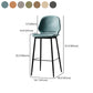Scandinavian Matte Finish Leather Barstool Footrest Coffee Shop Stool Clearhalo 'Bar Furniture' 'Bar Stools' 'bar_stools' 'furn' 'furn_bar_stools' 'Furniture' 'furniture_bar_stools' 'Kitchen & Dining Furniture' 4861922