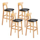 Scandinavian Footrest Solid Wood Bar Stool Low Back Home Stool Black Natural 4 Piece Set Clearhalo 'Bar Furniture' 'Bar Stools' 'bar_stools' 'furn' 'furn_bar_stools' 'Furniture' 'furniture_bar_stools' 'Kitchen & Dining Furniture' 4861928