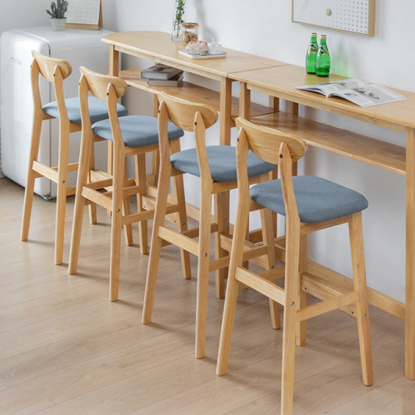 Scandinavian Footrest Solid Wood Bar Stool Low Back Home Stool Clearhalo 'Bar Furniture' 'Bar Stools' 'bar_stools' 'furn' 'furn_bar_stools' 'Furniture' 'furniture_bar_stools' 'Kitchen & Dining Furniture' 4861929