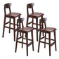 Scandinavian Footrest Solid Wood Bar Stool Low Back Home Stool Brown Brown 4 Piece Set Clearhalo 'Bar Furniture' 'Bar Stools' 'bar_stools' 'furn' 'furn_bar_stools' 'Furniture' 'furniture_bar_stools' 'Kitchen & Dining Furniture' 4861941