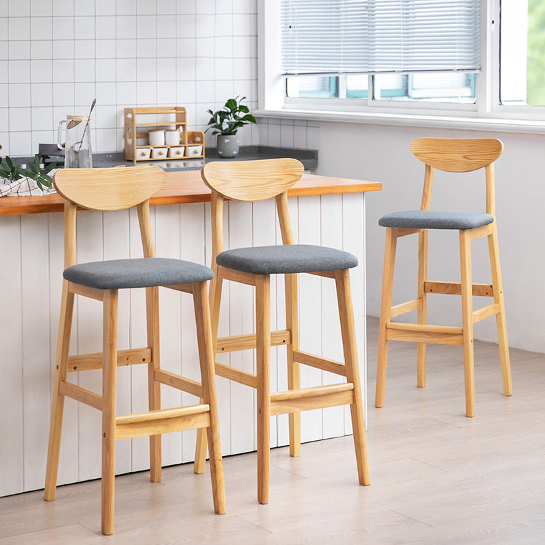 Scandinavian Footrest Solid Wood Bar Stool Low Back Home Stool Clearhalo 'Bar Furniture' 'Bar Stools' 'bar_stools' 'furn' 'furn_bar_stools' 'Furniture' 'furniture_bar_stools' 'Kitchen & Dining Furniture' 4861942