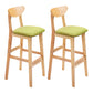 Scandinavian Footrest Solid Wood Bar Stool Low Back Home Stool Green Natural 2 Piece Set Clearhalo 'Bar Furniture' 'Bar Stools' 'bar_stools' 'furn' 'furn_bar_stools' 'Furniture' 'furniture_bar_stools' 'Kitchen & Dining Furniture' 4861944