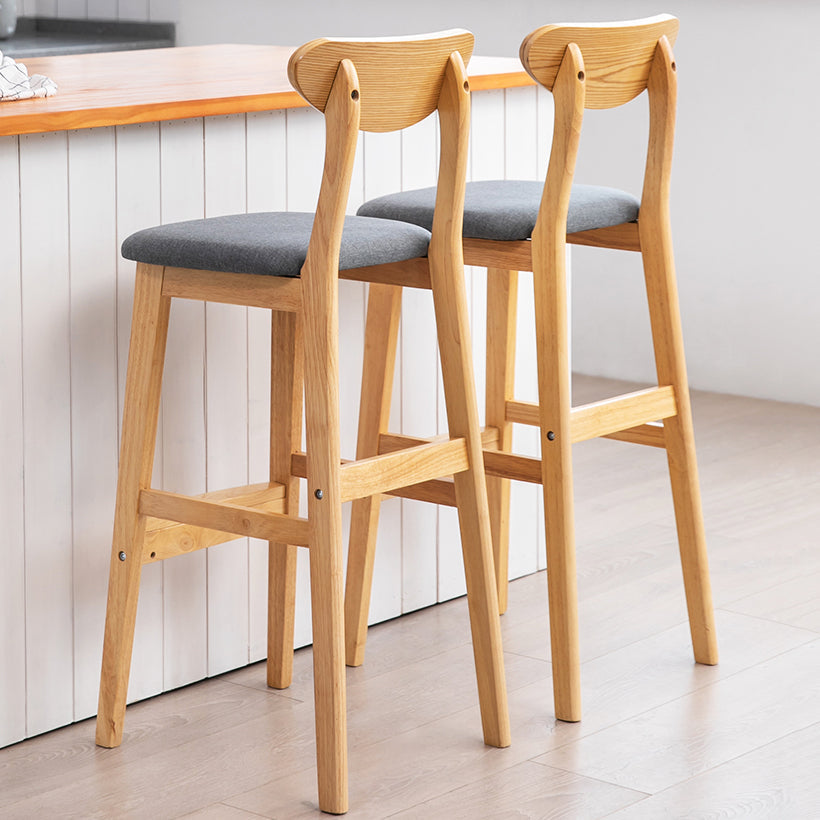 Scandinavian Footrest Solid Wood Bar Stool Low Back Home Stool Clearhalo 'Bar Furniture' 'Bar Stools' 'bar_stools' 'furn' 'furn_bar_stools' 'Furniture' 'furniture_bar_stools' 'Kitchen & Dining Furniture' 4861945