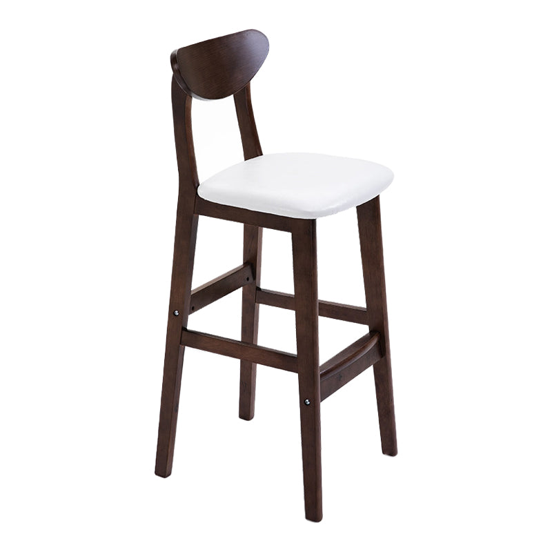 Scandinavian Footrest Solid Wood Bar Stool Low Back Home Stool White Brown 1 Piece Clearhalo 'Bar Furniture' 'Bar Stools' 'bar_stools' 'furn' 'furn_bar_stools' 'Furniture' 'furniture_bar_stools' 'Kitchen & Dining Furniture' 4861949