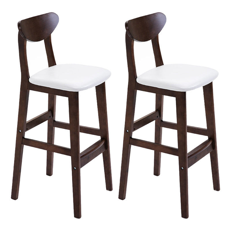 Scandinavian Footrest Solid Wood Bar Stool Low Back Home Stool White Brown 2 Piece Set Clearhalo 'Bar Furniture' 'Bar Stools' 'bar_stools' 'furn' 'furn_bar_stools' 'Furniture' 'furniture_bar_stools' 'Kitchen & Dining Furniture' 4861950