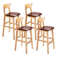 Scandinavian Footrest Solid Wood Bar Stool Low Back Home Stool Brown Natural 4 Piece Set Clearhalo 'Bar Furniture' 'Bar Stools' 'bar_stools' 'furn' 'furn_bar_stools' 'Furniture' 'furniture_bar_stools' 'Kitchen & Dining Furniture' 4861957
