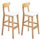 Scandinavian Footrest Solid Wood Bar Stool Low Back Home Stool White Natural 2 Piece Set Clearhalo 'Bar Furniture' 'Bar Stools' 'bar_stools' 'furn' 'furn_bar_stools' 'Furniture' 'furniture_bar_stools' 'Kitchen & Dining Furniture' 4861959