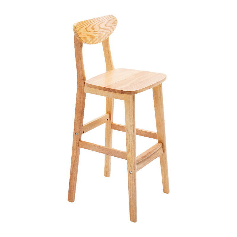 Scandinavian Footrest Solid Wood Bar Stool Low Back Home Stool Wood Natural 1 Piece Clearhalo 'Bar Furniture' 'Bar Stools' 'bar_stools' 'furn' 'furn_bar_stools' 'Furniture' 'furniture_bar_stools' 'Kitchen & Dining Furniture' 4861961
