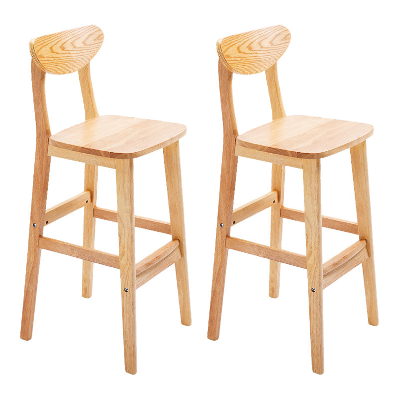 Scandinavian Footrest Solid Wood Bar Stool Low Back Home Stool Wood Natural 2 Piece Set Clearhalo 'Bar Furniture' 'Bar Stools' 'bar_stools' 'furn' 'furn_bar_stools' 'Furniture' 'furniture_bar_stools' 'Kitchen & Dining Furniture' 4861962