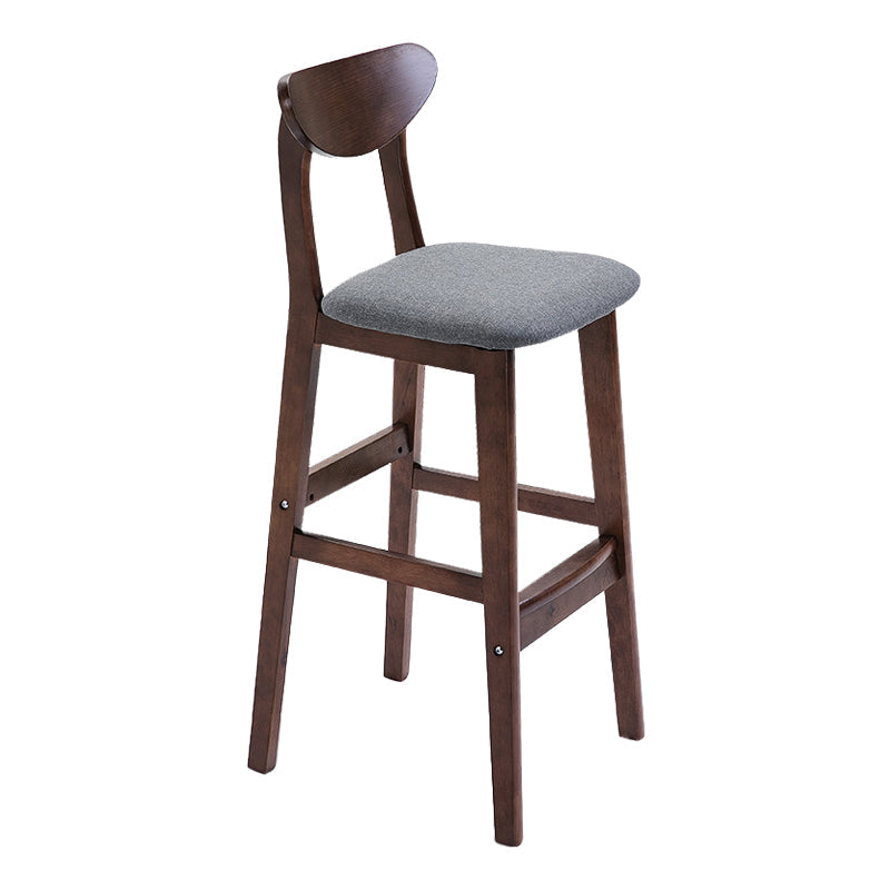Scandinavian Footrest Solid Wood Bar Stool Low Back Home Stool Grey Brown 1 Piece Clearhalo 'Bar Furniture' 'Bar Stools' 'bar_stools' 'furn' 'furn_bar_stools' 'Furniture' 'furniture_bar_stools' 'Kitchen & Dining Furniture' 4861964