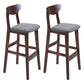 Scandinavian Footrest Solid Wood Bar Stool Low Back Home Stool Grey Brown 2 Piece Set Clearhalo 'Bar Furniture' 'Bar Stools' 'bar_stools' 'furn' 'furn_bar_stools' 'Furniture' 'furniture_bar_stools' 'Kitchen & Dining Furniture' 4861965