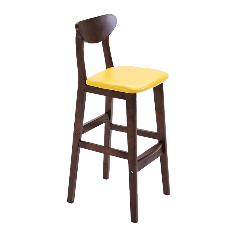 Scandinavian Footrest Solid Wood Bar Stool Low Back Home Stool Yellow Brown 1 Piece Clearhalo 'Bar Furniture' 'Bar Stools' 'bar_stools' 'furn' 'furn_bar_stools' 'Furniture' 'furniture_bar_stools' 'Kitchen & Dining Furniture' 4861967