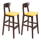 Scandinavian Footrest Solid Wood Bar Stool Low Back Home Stool Yellow Brown 2 Piece Set Clearhalo 'Bar Furniture' 'Bar Stools' 'bar_stools' 'furn' 'furn_bar_stools' 'Furniture' 'furniture_bar_stools' 'Kitchen & Dining Furniture' 4861968