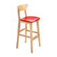 Scandinavian Footrest Solid Wood Bar Stool Low Back Home Stool Red Natural 1 Piece Clearhalo 'Bar Furniture' 'Bar Stools' 'bar_stools' 'furn' 'furn_bar_stools' 'Furniture' 'furniture_bar_stools' 'Kitchen & Dining Furniture' 4861970