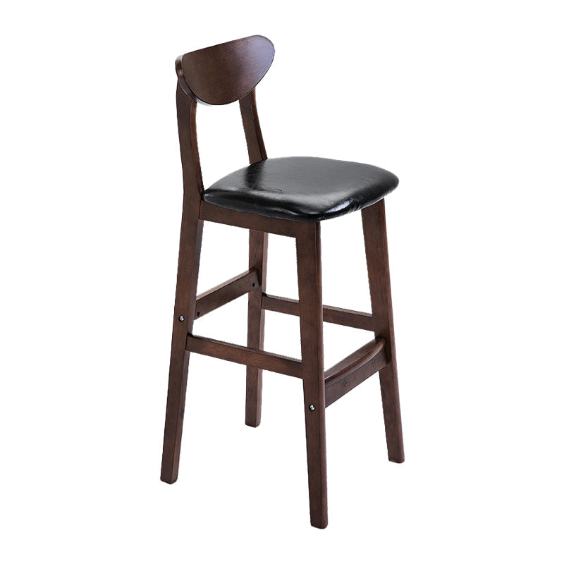 Scandinavian Footrest Solid Wood Bar Stool Low Back Home Stool Black Brown 1 Piece Clearhalo 'Bar Furniture' 'Bar Stools' 'bar_stools' 'furn' 'furn_bar_stools' 'Furniture' 'furniture_bar_stools' 'Kitchen & Dining Furniture' 4861979