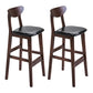 Scandinavian Footrest Solid Wood Bar Stool Low Back Home Stool Black Brown 2 Piece Set Clearhalo 'Bar Furniture' 'Bar Stools' 'bar_stools' 'furn' 'furn_bar_stools' 'Furniture' 'furniture_bar_stools' 'Kitchen & Dining Furniture' 4861980