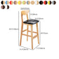 Scandinavian Footrest Solid Wood Bar Stool Low Back Home Stool Clearhalo 'Bar Furniture' 'Bar Stools' 'bar_stools' 'furn' 'furn_bar_stools' 'Furniture' 'furniture_bar_stools' 'Kitchen & Dining Furniture' 4861982
