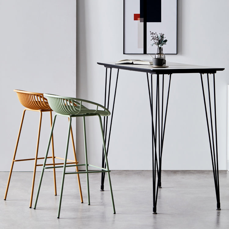 Contemporary Matte Finish Metal Bar Stool Footrest Milk Tea Shop Stool Clearhalo 'Bar Furniture' 'Bar Stools' 'bar_stools' 'furn' 'furn_bar_stools' 'Furniture' 'furniture_bar_stools' 'Kitchen & Dining Furniture' 4861999