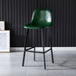 Scandinavian Bristol Low Back Stool Matte Finish Leather Barstool Blackish Green 1 Piece Bar Stool(30"H) Clearhalo 'Bar Furniture' 'Bar Stools' 'bar_stools' 'furn' 'furn_bar_stools' 'Furniture' 'furniture_bar_stools' 'Kitchen & Dining Furniture' 4862056