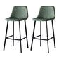 Scandinavian Bristol Low Back Stool Matte Finish Leather Barstool Green 2 Piece Set Bar Stool(30"H) Clearhalo 'Bar Furniture' 'Bar Stools' 'bar_stools' 'furn' 'furn_bar_stools' 'Furniture' 'furniture_bar_stools' 'Kitchen & Dining Furniture' 4862063