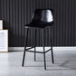Scandinavian Bristol Low Back Stool Matte Finish Leather Barstool Gloss Black 1 Piece Bar Stool(30"H) Clearhalo 'Bar Furniture' 'Bar Stools' 'bar_stools' 'furn' 'furn_bar_stools' 'Furniture' 'furniture_bar_stools' 'Kitchen & Dining Furniture' 4862067