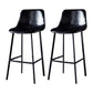 Scandinavian Bristol Low Back Stool Matte Finish Leather Barstool Gloss Black 2 Piece Set Bar Stool(30"H) Clearhalo 'Bar Furniture' 'Bar Stools' 'bar_stools' 'furn' 'furn_bar_stools' 'Furniture' 'furniture_bar_stools' 'Kitchen & Dining Furniture' 4862070