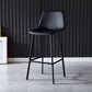 Scandinavian Bristol Low Back Stool Matte Finish Leather Barstool Black 1 Piece Bar Stool(30"H) Clearhalo 'Bar Furniture' 'Bar Stools' 'bar_stools' 'furn' 'furn_bar_stools' 'Furniture' 'furniture_bar_stools' 'Kitchen & Dining Furniture' 4862073